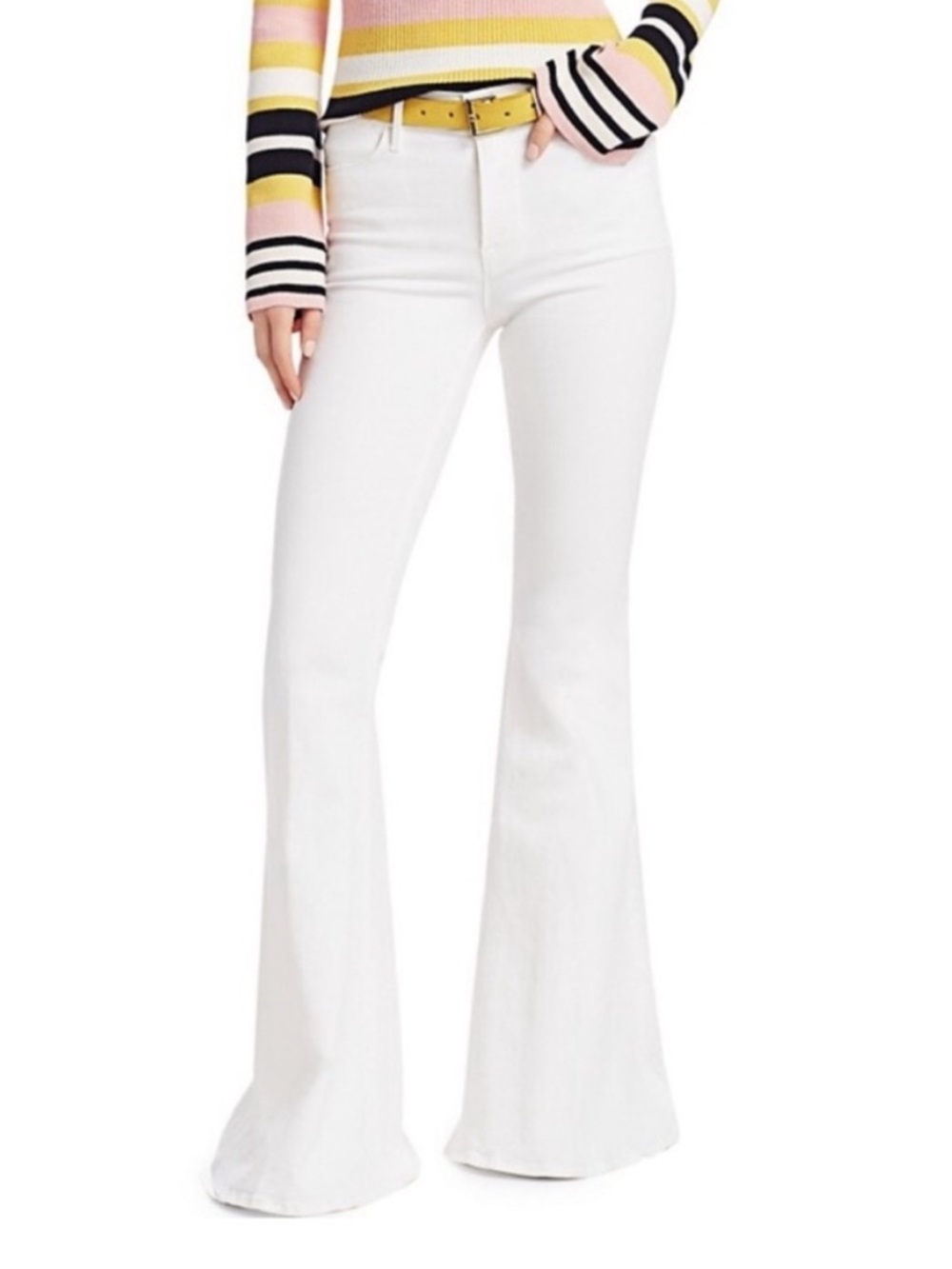 Frame Le High Flare & Wide Leg Jeans in Blanc White size 24